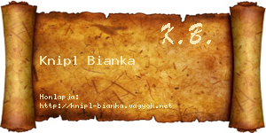 Knipl Bianka névjegykártya
